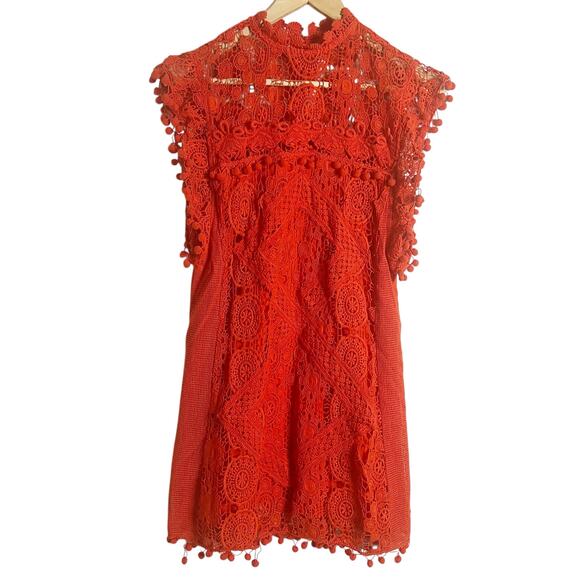 Tularosa Clayton Red Crochet Lace Mini Dress Size XS - Picture 2 of 11